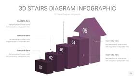渐变深紫色3D阶梯PPT图表22