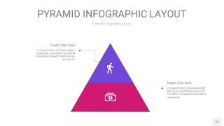 渐变紫色3D金字塔PPT信息图表16