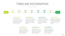 浅绿色时间轴PPT信息图17