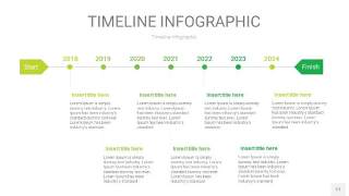 浅绿色时间轴PPT信息图17