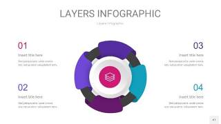 紫蓝色3D分层PPT信息图41