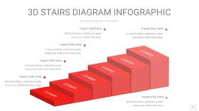 红色3D阶梯PPT图表1