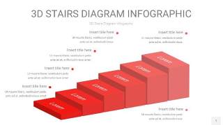 红色3D阶梯PPT图表1