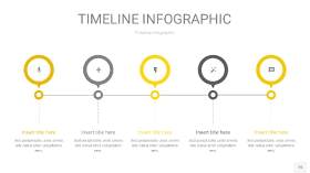 灰黄色时间轴PPT信息图15
