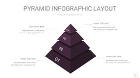 深紫色3D金字塔PPT信息图表1