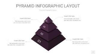 深紫色3D金字塔PPT信息图表1