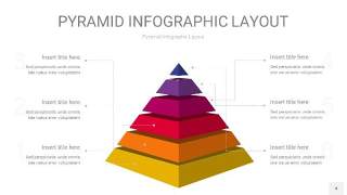 红黄色3D金字塔PPT信息图表4