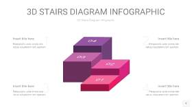 渐变粉紫色3D阶梯PPT图表9