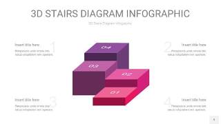 渐变粉紫色3D阶梯PPT图表9