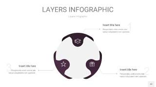 深紫色3D分层PPT信息图44