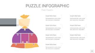 黄紫色拼图PPT图表29
