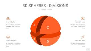 橘红色3D球体切割PPT信息图8