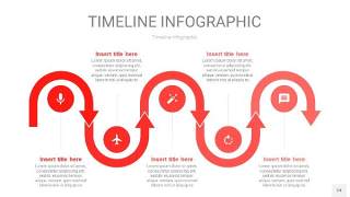 红色时间轴PPT信息图24
