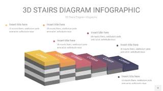 紫黄色3D阶梯PPT图表4