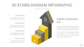 灰黄色3D阶梯PPT图表19