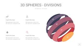 紫黄色3D球体切割PPT信息图7