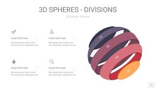 紫黄色3D球体切割PPT信息图7