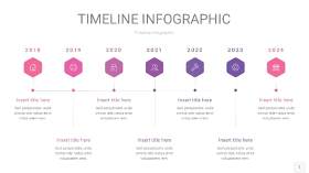 渐变粉色时间轴PPT信息图1