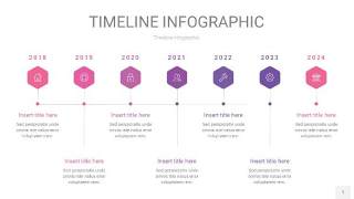 渐变粉色时间轴PPT信息图1