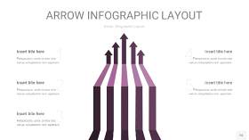 深紫色箭头PPT信息图表16
