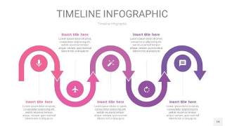渐变粉色时间轴PPT信息图24