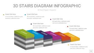彩色3D阶梯PPT图表4