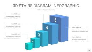 青色渐变3D阶梯PPT图表24