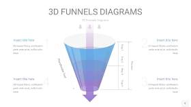 铁蓝色渐变3D漏斗PPT信息图表9