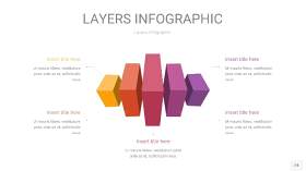 粉黄色3D分层PPT信息图24