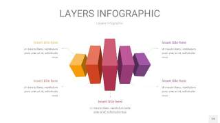粉黄色3D分层PPT信息图24