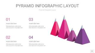 粉紫色3D金字塔PPT信息图表23