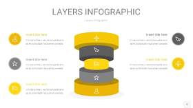灰黄色3D分层PPT信息图9