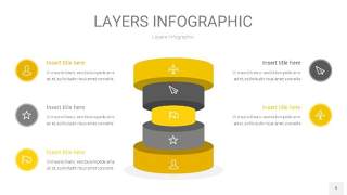 灰黄色3D分层PPT信息图9