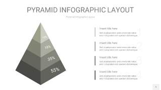 灰色3D金字塔PPT信息图表5
