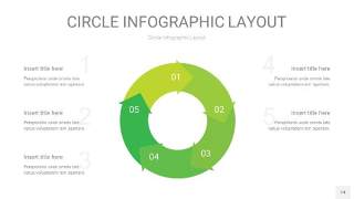 浅绿色圆形PPT信息图14
