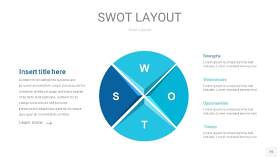 宝石蓝SWOT图表PPT15
