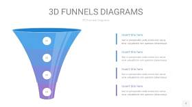 铁蓝色渐变3D漏斗PPT信息图表2