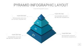 宝石蓝3D金字塔PPT信息图表1