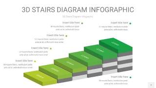 渐变绿色3D阶梯PPT图表2