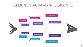 粉紫色鱼骨PPT信息图表4