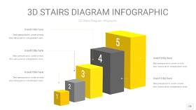 灰黄色3D阶梯PPT图表24