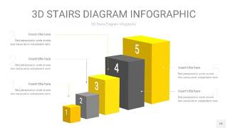 灰黄色3D阶梯PPT图表24