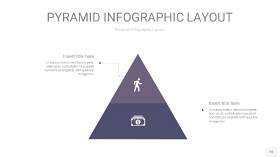中紫色3D金字塔PPT信息图表16
