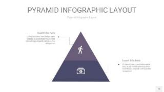 中紫色3D金字塔PPT信息图表16