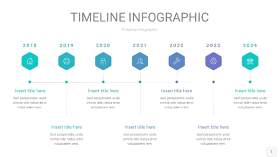 蓝绿色时间轴PPT信息图1