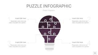深紫色拼图PPT图表20