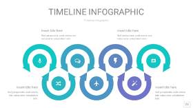 蓝绿色时间轴PPT信息图21