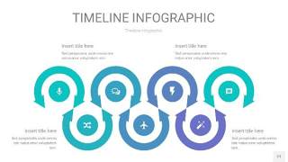 蓝绿色时间轴PPT信息图21
