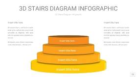 渐变黄色3D阶梯PPT图表13