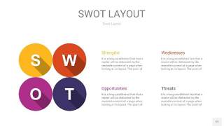 彩色SWOT图表PPT12